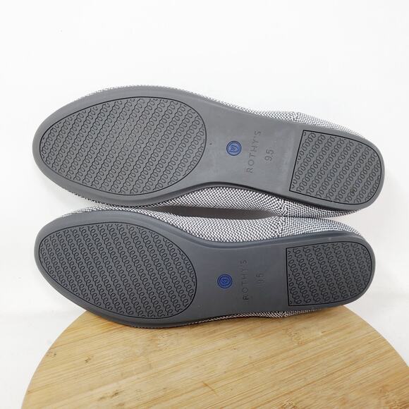 Rothys Retired Shale Cherry Ribbon Stripe Ballet Flats Womens 9.5 Round Toe Shoe - Picture 12 of 13